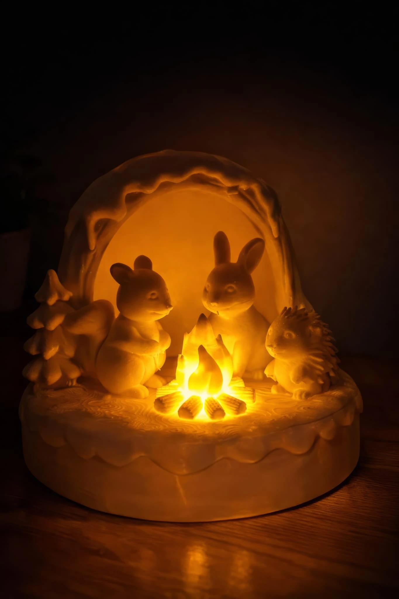 3d baskı tavşan ailesi (gece).